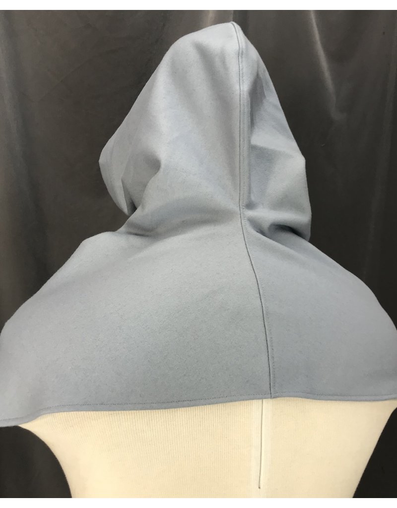 Cloakmakers.com H229 - Hood in Light Blue-Grey Wool Blend, Mediumweight