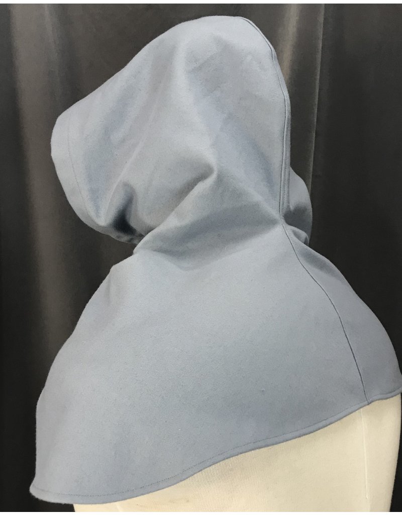 Cloakmakers.com H229 - Hood in Light Blue-Grey Wool Blend, Mediumweight