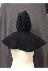 Cloak and Dagger Creations H257  - Hood in Black 100% Wool Mediumweight with Liripipe