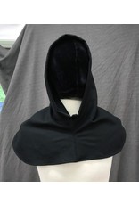 Cloakmakers.com H268- Hood in Black Wool Blend, Mediumweight