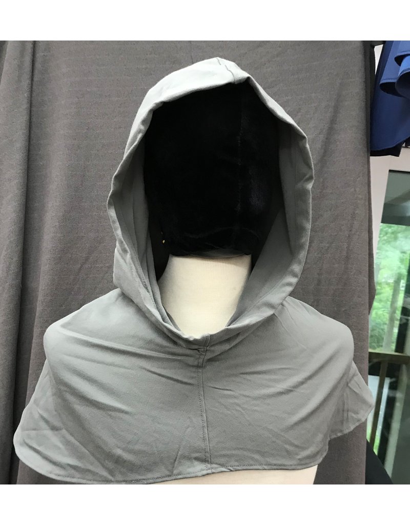 Cloak and Dagger Creations H267- Hood in Grey-Green Wool Blend, Lightweight