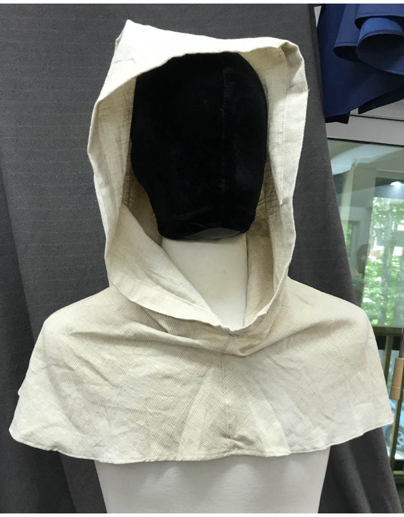 Cloak and Dagger Creations H225- Pointed Hoods in White&Tan 100% Linen, summerweight