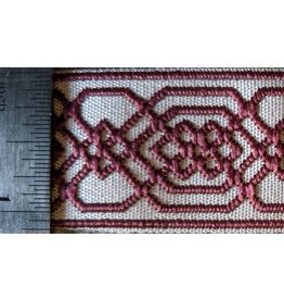 Cloakmakers.com Chained Double Celtic Knot Narrow, Burgundy on Cream