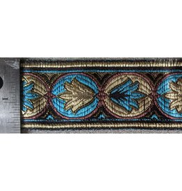 Cloakmakers.com Palm Lotus Trim - Turquoise/Brown/Gold on Black