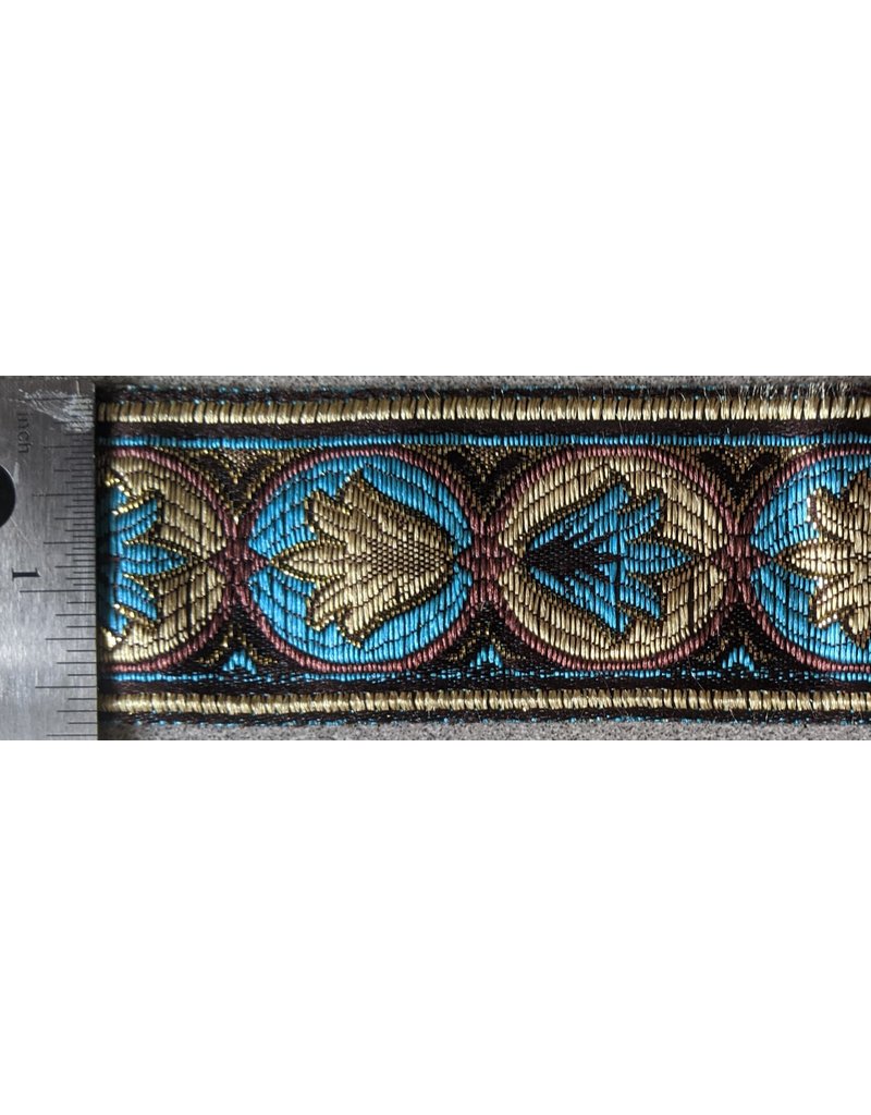 Cloakmakers.com Palm Lotus Trim - Turquoise/Brown/Gold on Black