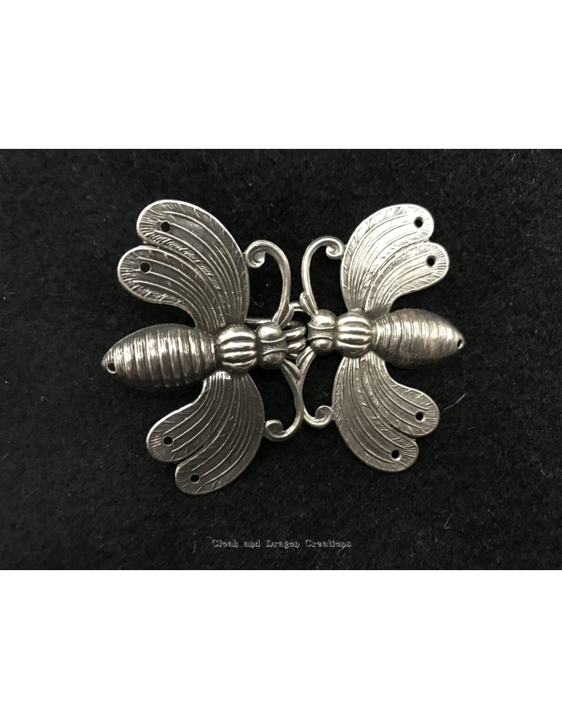 Cloak and Dagger Creations Bees Cloak Clasp - Antique Silver Tone Plating