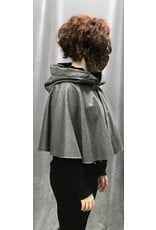 Cloak and Dagger Creations 4263 - Short Cloak in Heathered Grey, Black Hood Lining