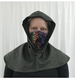Cloakmakers.com H287 - Hooded Cowl in Dim Grey Brushed Twill Wool Blend
