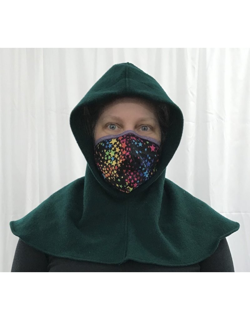 Cloakmakers.com H291 - Hooded Cowl in Green Washed Wool