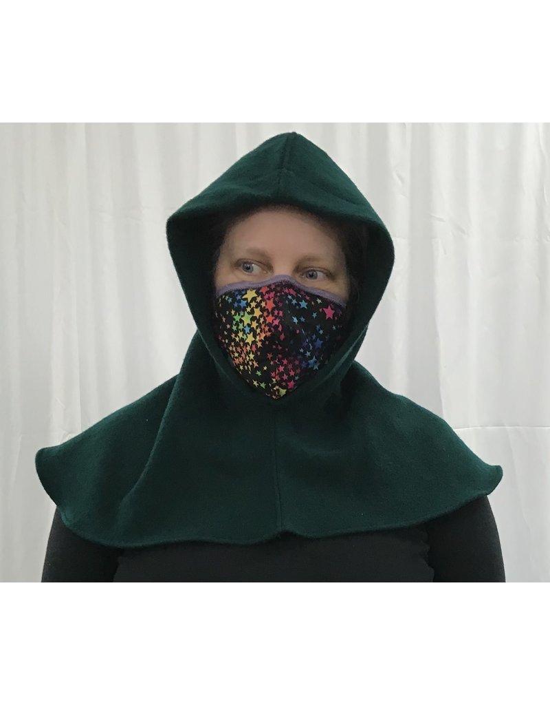 Cloakmakers.com H291 - Hooded Cowl in Green Washed Wool