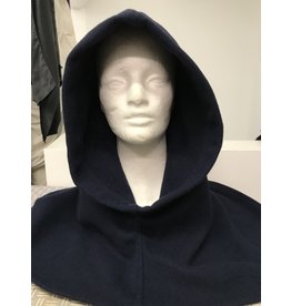 Cloak and Dagger Creations H298 - Hooded Cowl in Midnight Navy Woolen Melton