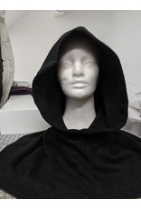 Cloak and Dagger Creations H299 - Hooded Cowl in Washable Charcoal Grey Woolen Twill Coating