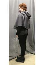 Cloak and Dagger Creations 4362 - Easy Care Grey Shaped Shoulder Short Cloak, Unlined Hood, Pewter Clasp