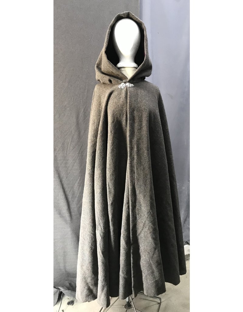 red hooded cloak with sleeves