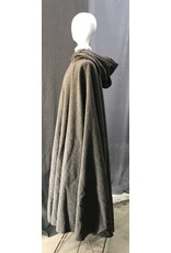 Cloak and Dagger Creations 4421 - Washable Multi-tone Brown Wool Boucle Full Circle Cloak, Burgandy Red Hood Lining, Pewter Clasp