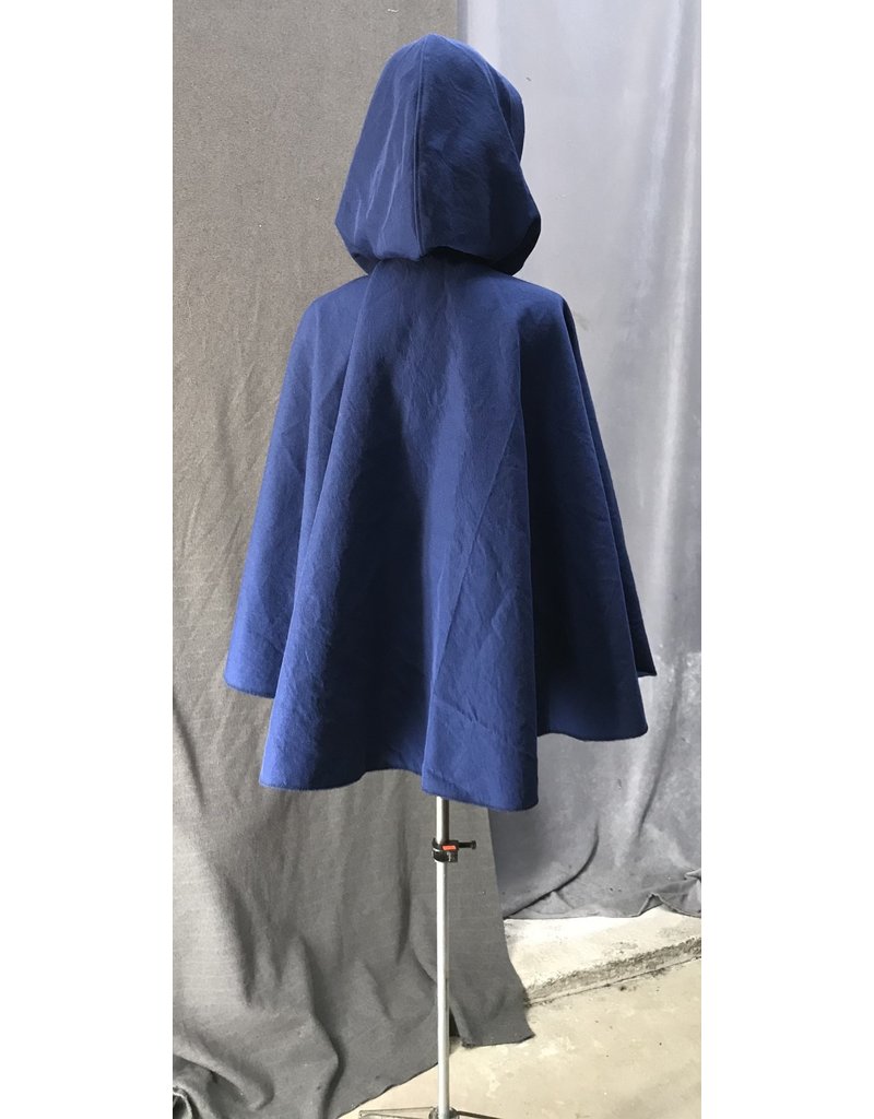 Cloak and Dagger Creations 4422 - Washable Blue Calvary Twill 100% Wool  Youth Cloak, Unlined Hood, Pewter Clasp