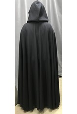 Cloak and Dagger Creations 4429- Washable Navy Blue Woolen Full Circle Cloak, Unlined Hood, Pewter Vale Clasp