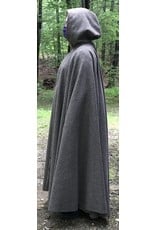 Cloak and Dagger Creations 4455 - Variagated Brown Full Circle Long Cloak, Brown Hood Lining, Pewter Triple Medallion Clasp
