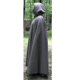 Cloak and Dagger Creations 4455 - Variagated Brown Full Circle Long Cloak, Brown Hood Lining, Pewter Triple Medallion Clasp