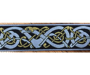 Gold Quaternary Celtic Knots on Distressed Navy Blue - Shower