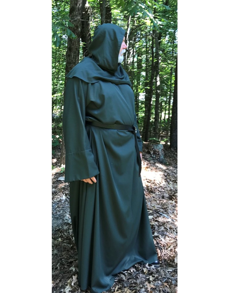 Cloakmakers.com R397 - Green Polyester Monk Robe with Detached Cowl