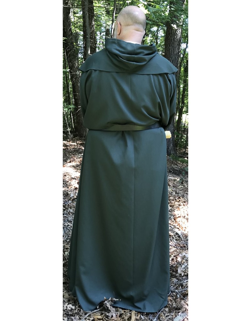 Cloakmakers.com R397 - Green Polyester Monk Robe with Detached Cowl