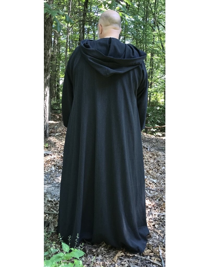 Cloakmakers.com R489 - Washable Charcoal Grey Woolen Robe w/Pockets, Extra Large