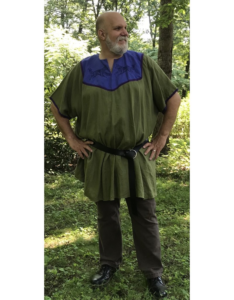 Olive Green Short Sleeve Linen Tunic 