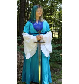 Cloak and Dagger Creations G1044 - Turquoise Blue Gown w/Pockets, Blue Yoke w/Sea Dragon & Celtic Knot Embroidery, Green Trim