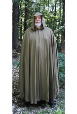Cloak and Dagger Creations 4447 - Washable Light Brown Long Lightweight Cloak, Unlined Hood, Pewter Clasp