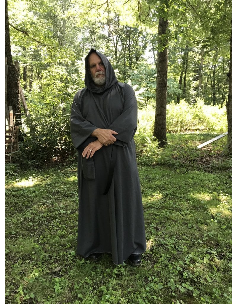 Cloak and Dagger Creations R403 - Trappist Brown Wool Crepe Monk Robe with Attached Cowl