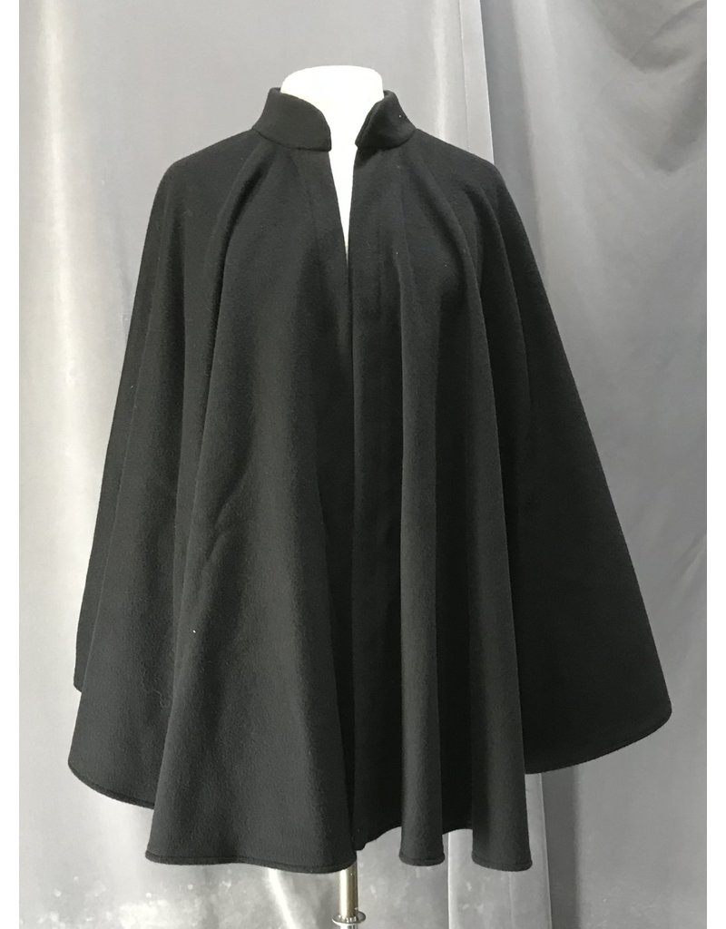 Cloak and Dagger Creations 4485 - Black Ruana Cloak, Woolen, Collar