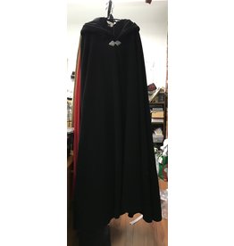 Cloak and Dagger Creations 4532 - Washable 100% Wool Long Black Cloak, Black Hood