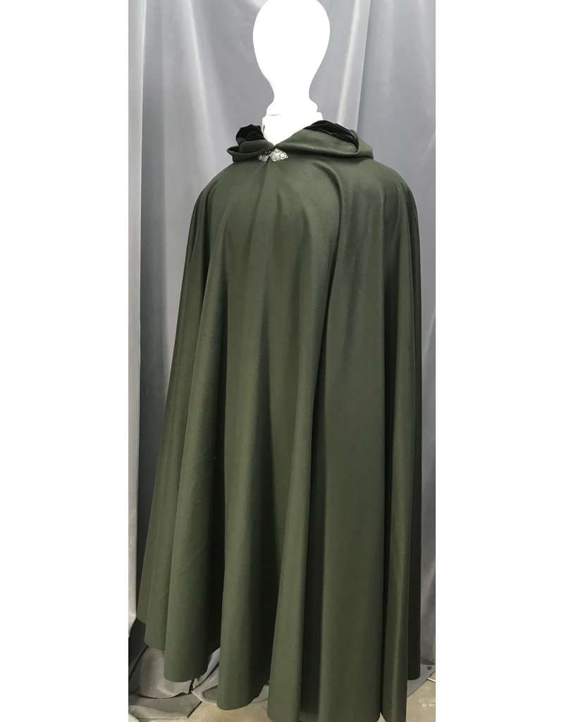 Cloak and Dagger Creations 4496 - Extra Long Dark Green Wool Full Circle Cloak