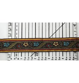 Cloak and Dagger Creations Bordered 3-Flower Long Leaf Trim, Metallic Accents