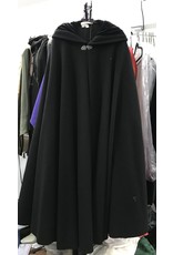Cloak and Dagger Creations 4559 - Black Wool Cloak w/Black Velvet Hood Lining