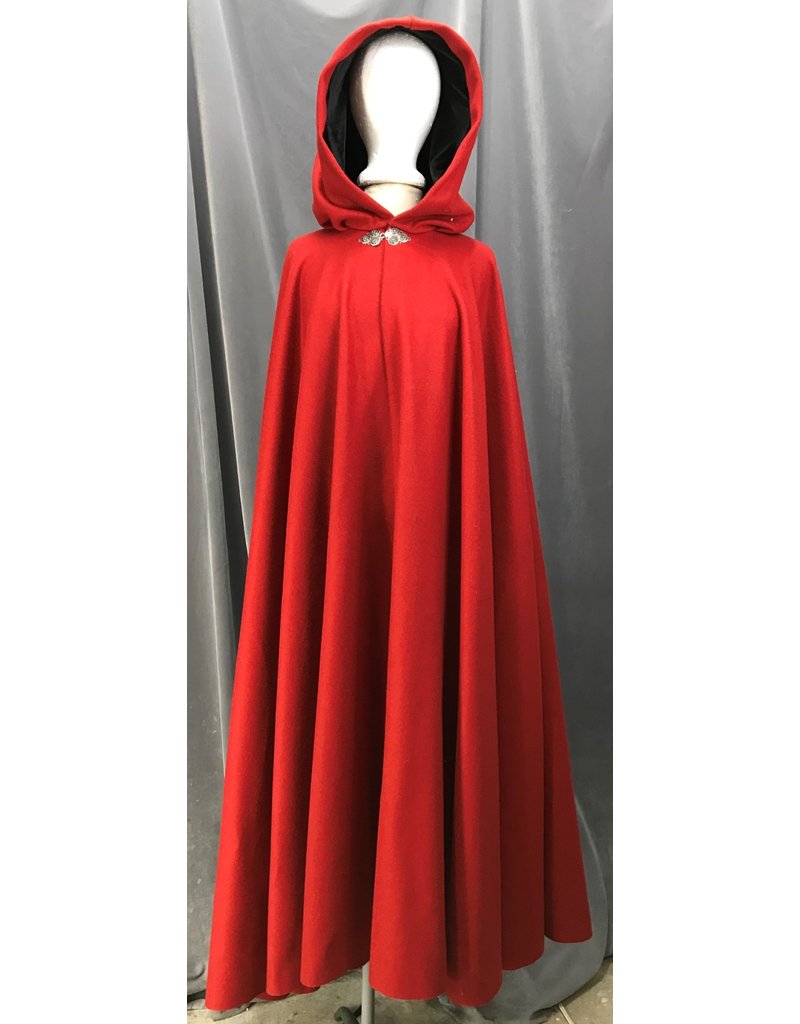 red hooded cloak with sleeves