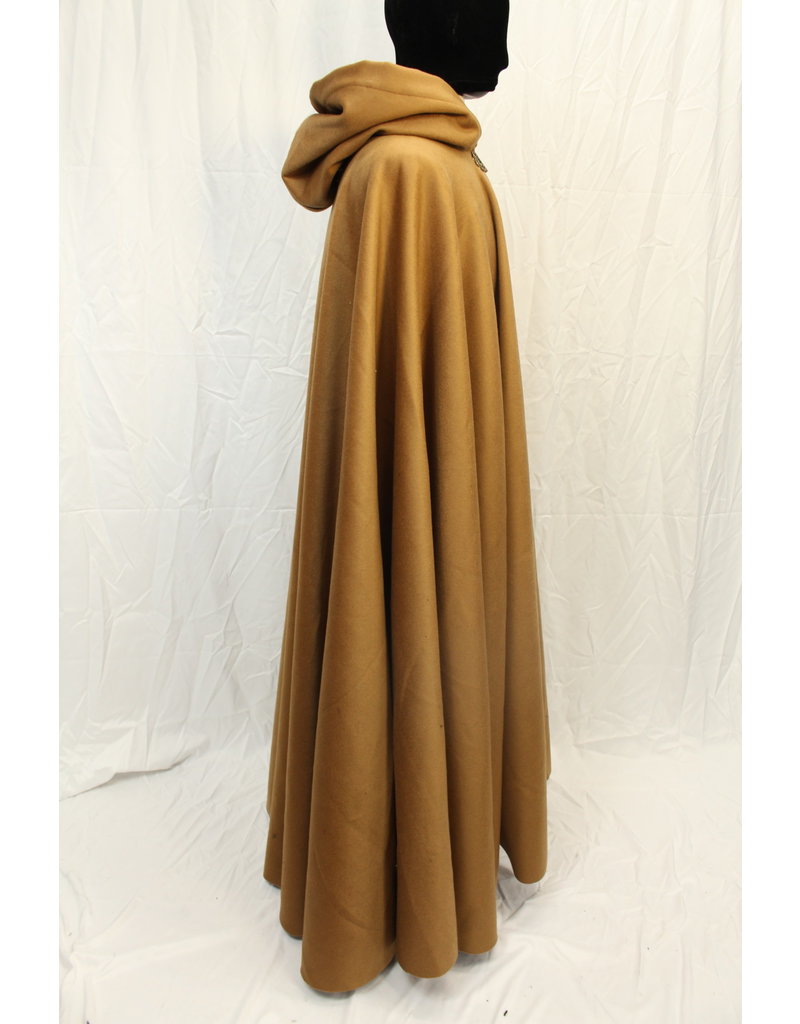 Cloak and Dagger Creations 4572 - Golden Brown 100% Wool Cloak, Fancy Clasp