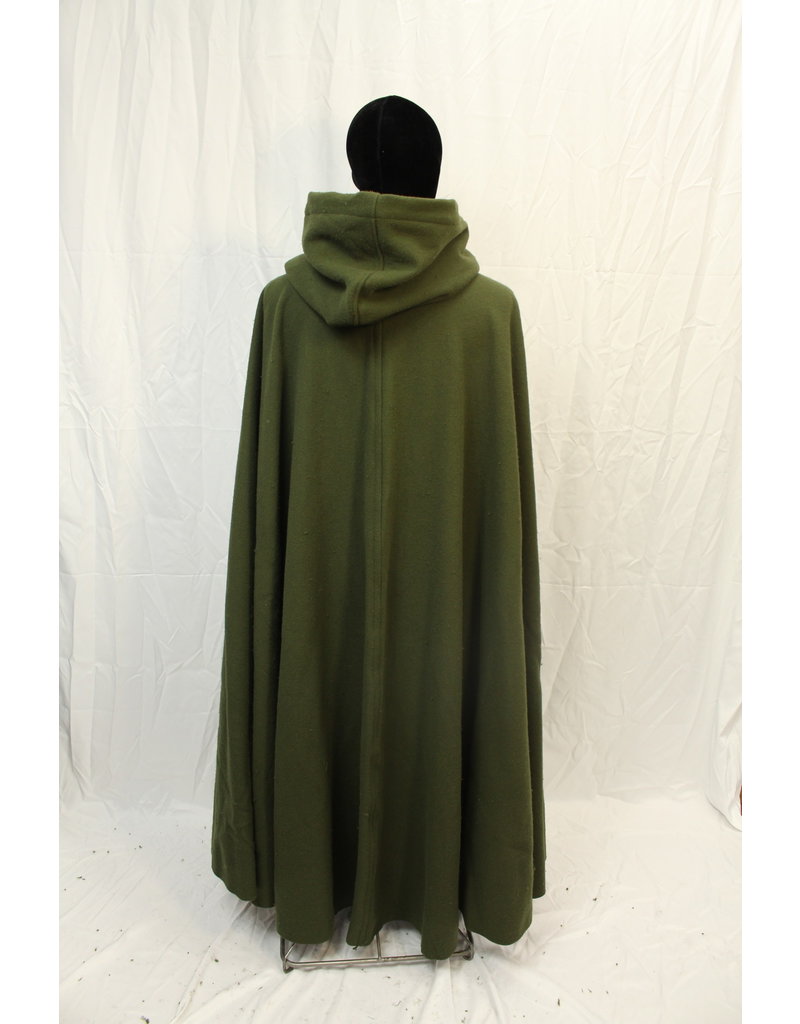 Cloak and Dagger Creations 4583 - Washable Green Woolen Cloak, Brown Hood Lining