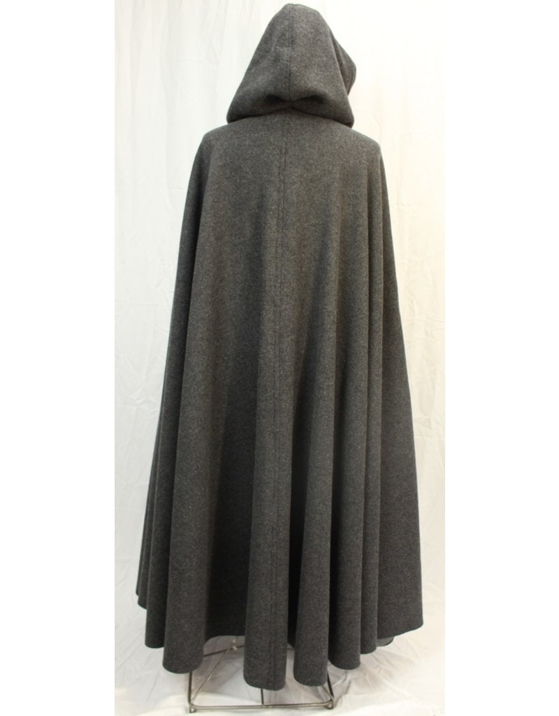 Cloak and Dagger Creations 4525 - Dark Grey Long Cloak, Green Hood