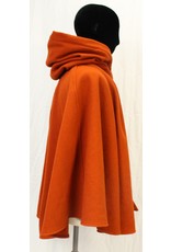 Cloak and Dagger Creations 4580 - Burnt Orange Wool Cloak w/Pockets, Red Hood