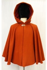 Cloak and Dagger Creations 4580 - Burnt Orange Wool Cloak w/Pockets, Red Hood