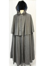 Cloak and Dagger Creations 4550 - Heathered Grey Mantled  Cloak, Blue Hood