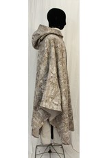 Cloakmakers.com 4551 - Washable Grey Camo Print Ruana-style Cloak, Grey Hood