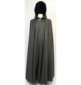 Cloak and Dagger Creations 4552- Extra Long Grey Full Circle Cloak, Purple Hood