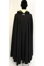 Cloak and Dagger Creations 4582 - Washable Black Wool Cloak w/ Green Hood