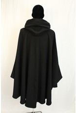 Cloakmakers.com 4582 - Washable Black Wool Cloak w/ Green Hood