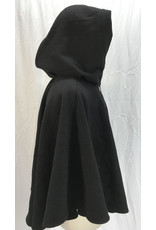 Cloak and Dagger Creations 4606 - Washable Black Wool Short Cloak w/Pockets, Grey Hood Lining
