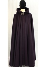 Cloak and Dagger Creations 4614 - Long Purple Woolen Cloak, Black Hood Lining