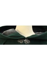 Cloak and Dagger Creations 4616 - Long Scarab Green Woolen Cloak, Grey Hood Lining
